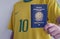 Brazilian passport and funny background