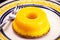 Brazilian quindim is a sweet made from egg yolk, sugar and grated coconut. Corresponds to the Portuguese recipe known as brisa-do-