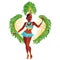 Brazilian samba dancer vector.