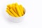 Brazilian snack, called polenta, made with corn and Brazilian cornmeal, isolated white background