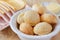 Brazilian snack pao de queijo (cheese bread)