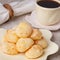 Brazilian snack pao de queijo (cheese bread)