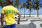 Brazilian soccer football player wears 2014 shirt Rio