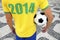 Brazilian soccer football player wears 2014 shirt Rio