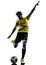 Brazilian soccer football player young man kicking silhouette