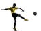 Brazilian soccer football player young man kicking silhouette