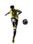 Brazilian soccer football player young man kicking silhouette