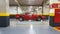 Brazilian sports car red Miura X8 parked in a garage