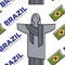 Brazilian symbols seamless pattern Brazil travel destination vector