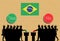 Brazilian voters crowd silhouette in Brazil election with yes an