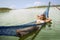 Brazilian woman on the hammock in water