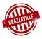 Brazzaville - Red grunge button, stamp