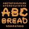 Bread ABC. Pretzel font. Food alphabet. Traditional German meal.