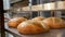 Bread bakery. Fresh round bread close up