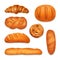 Bread Bakery Realistic Icon Set