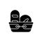 Bread basket black glyph icon