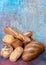 Bread basket with breads and rolls