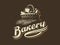 Bread basket logo - vector illustration. Bakery emblem on dark background