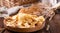 Bread chips, a typical appetizer for aperitivo, dinner in southern Italy and Sardinia