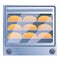 Bread convection oven icon, cartoon style