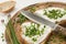 Bread with cream cheese and chives