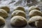 Bread dough balls ready for baking