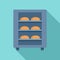 Bread factory oven icon, flat style