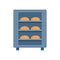 Bread factory oven icon, flat style