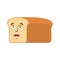 Bread happy Emoji. piece of bread laughs emotion isolated