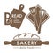 Bread isolated icons bakery shop kitchen tools and fresh loaf