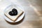 Bread with jam in shape of heart on white plate, Homemade bread for breakfast