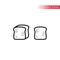 Bread, loaf and sliced toast bread thin line icon set. Slice of bread outline vector symbol set