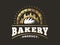 Bread logo - vector illustration. Bakery emblem on black background