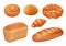 Bread realistic. Bakery food fresh tasting products french loaf baguette buns vector breakfast picture