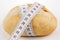 Bread roll with a measuring tape