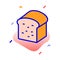 Bread, Rusk, bakery, slice fully editable vector icons