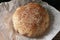 Bread with sesame seeds on top, sourdough dough, home made bakery. Handmade.