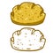 Bread. Set Of Loaves. The logo of the bakery. Brown fried crust. Cartoon illustration. Natural farm product