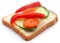 Bread slice with capsicum and other vegetables