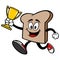 Bread Slice Running with a Trophy