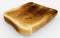 Bread slice - single baked toast close-up - on white
