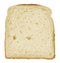 Bread slice - single toast close-up - on white