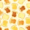 Bread slice toast with jam - seamless pattern