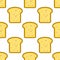 Bread slice toast seamless pattern on white background. Flat vector illustration