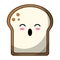 Bread sliced suprised kawaii cartoon