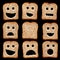 Bread slices with face expressions