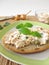 Bread spread with tuna and cream cheese