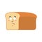 Bread Surprised Emoji. piece of bread astonished emotion isolate