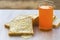 Bread, sweetened condensed milk, and orange juice