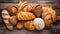 Bread Symphony: A Harmony of Assorted Breads on Wooden Elegance